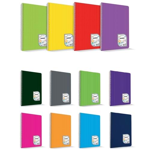 Çınar Colormaxi A4 Spiralli Pp Kapak 60 Yp. Düz (Çizgisiz)