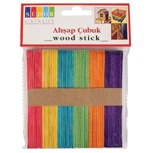 Südor Ahşap Çubuk Küçük Renkli