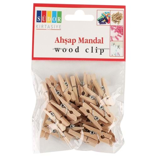 Südor Ahşap Mandal Küçük 2,5 Cm 30 Lu Naturel