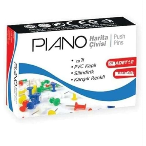 Piano Harita Çivisi Hart-001 Renkli