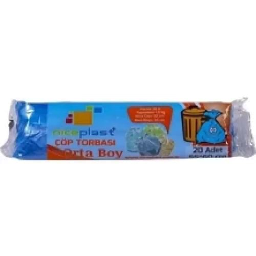 Niceplast Orta Boy 55*60 Cm Çöp Poşeti Mavi