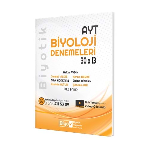 Biyotik Yks Ayt Deneme (30*13) Biyoloji - 2024-25