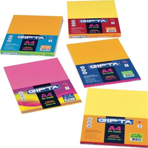Gıpta Pastel 50 Lİ A4 Renkli Fotokobi Kağıdı
