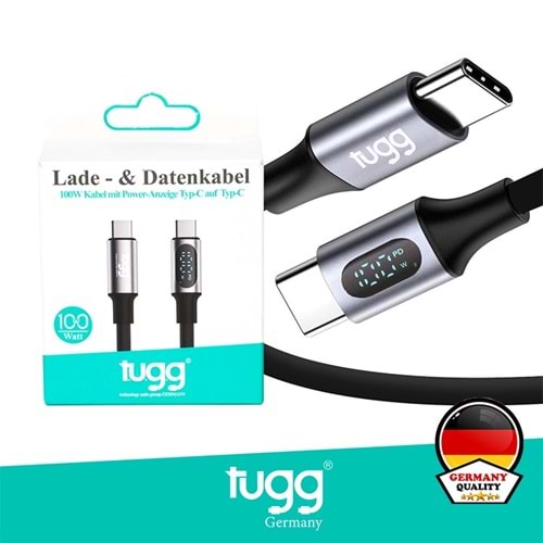 TUGG Germany Şarj ve Veri Kablosu Type-C 100W 1M
