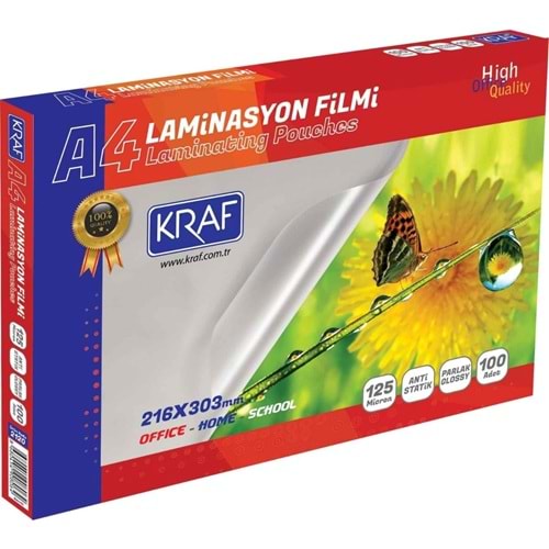 Kraf Laminasyon Filmi Parlak A4 125 Mc.