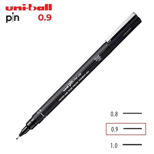 Uni Pın 0.9 Fine Line Akrilik Uçlu Kalem Siyah