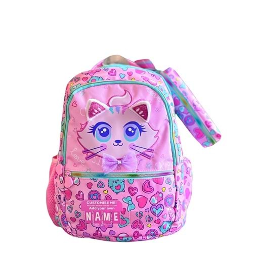 Dream Vest Süslü Kedi Kalem Kutulu Okul Çantası (U2081)