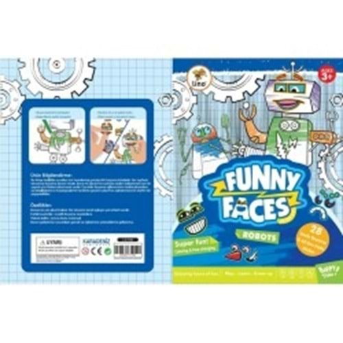 Lino Funny Faces Stickerli Boyama Kitabı Robotlar