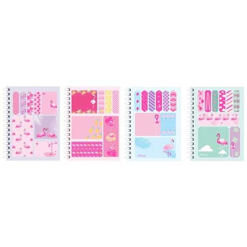 Kraf Bloknot+İndex+Yapışkanlo Not Kağıdı Set Flamingo