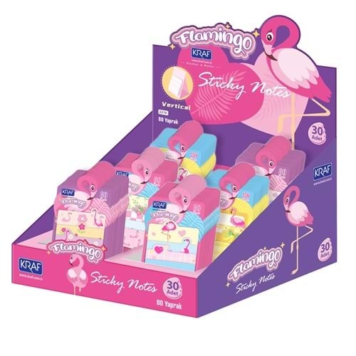 Kraf Yapışkanlı Not Kağıdı Flamingo