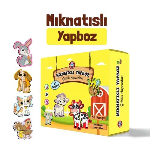 Çocuk Akademi Mıknatıslı Yapboz Çiftlik Hayvanları