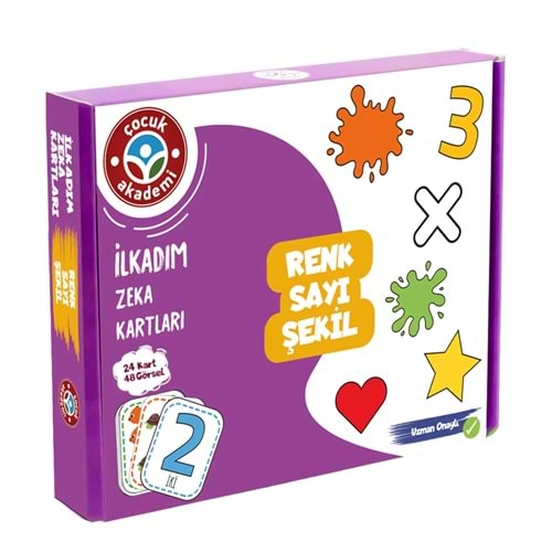 Çocuk Akademi İlk Adım Zeka Kartları Renk Sayı Şekil