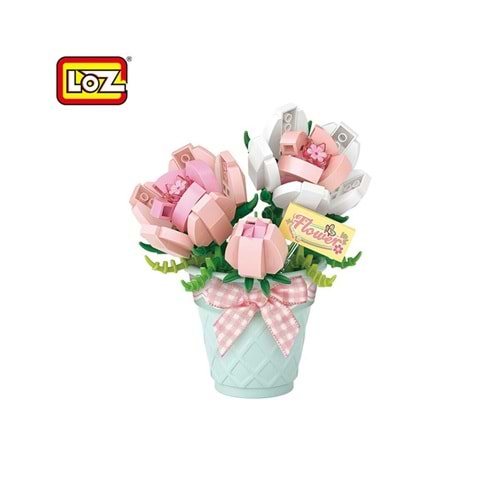 Loz Block Oyuncak Saksili Gül 230 Pç Lz-8836