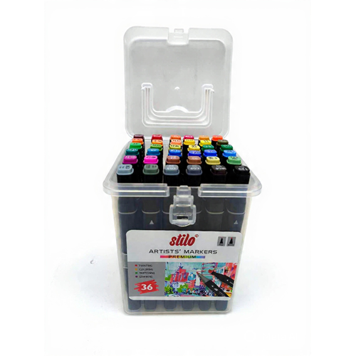 Stilo Çift Uçlu Premium Akrilik Marker pp Kutu 36 lı