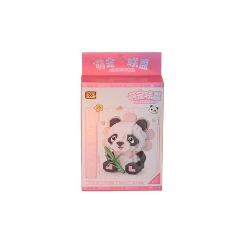 Loz Oturan Sevimli Çiçek Panda 350 Parça Block Oyuncak