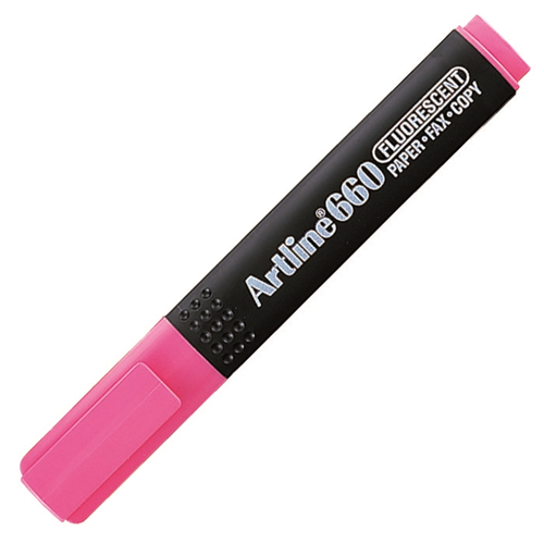 Artline 660 Fosforlu Kalem Kesik Uç F.Pembe