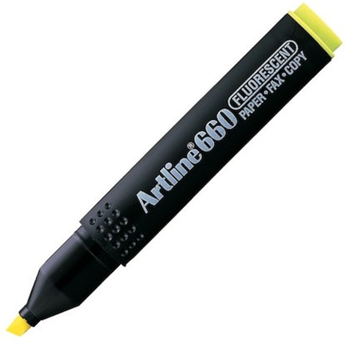 Artline 660 Fosforlu Kalem Kesik Uç F.Sarı