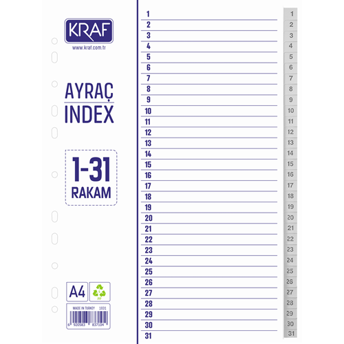 Kraf Seperatör 1031 1-31 Rakam