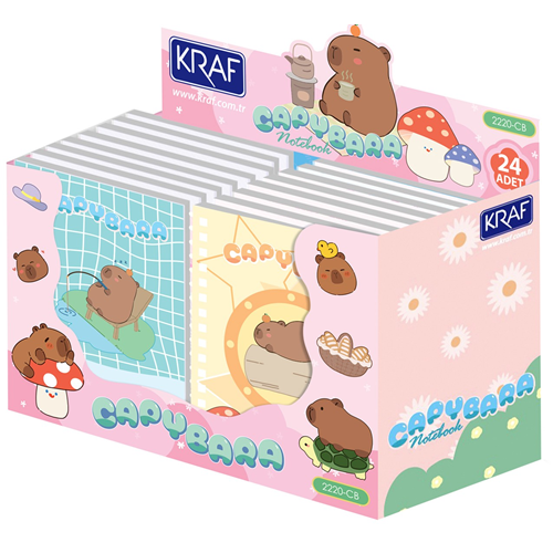 Kraf Capybara Bloknot+Index(PP) +Yapışkanlı Not Kağıdı Set