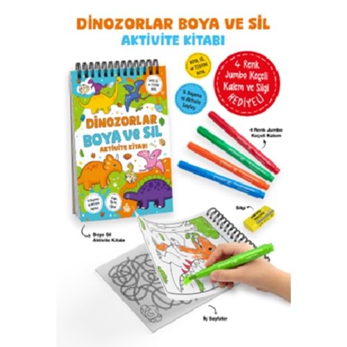Dinazorlar-Boya ve Sil Aktivite Kitabı 3+