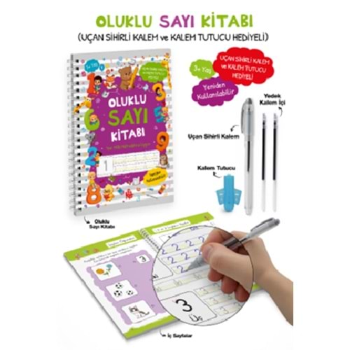 Oluklu Sayı Kıtabı-Uçan Sihirli Kalem ve Kalem Tutucu Hediyeli