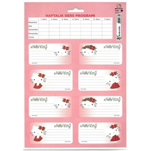 Hello Kitty Ders Programlı 3 lü Etiket