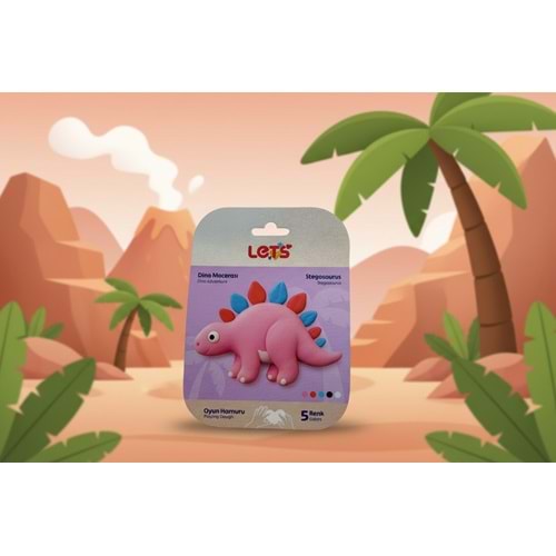 Lets Oyun Hamuru Dino Macerası Stegosaurus 5 Renk 100gr