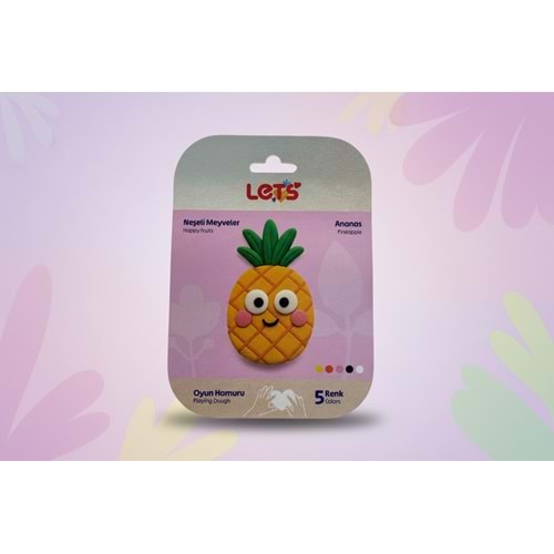 Lets Oyun Hamuru Neşeli Meyveler Ananas 5 Renk 100gr