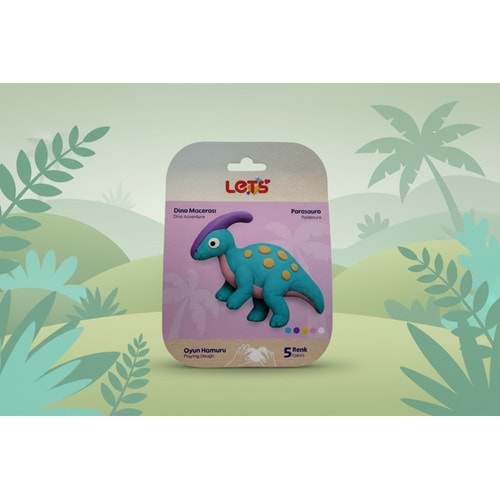Lets Oyun Hamuru Dino Macerası Parasaour 5 Renk 100gr
