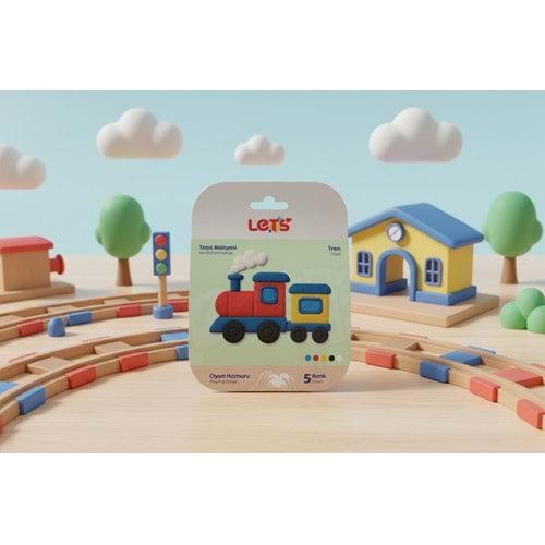 Lets Oyun Hamuru Taşıt Atölyesi Tren 5 Renk 100gr