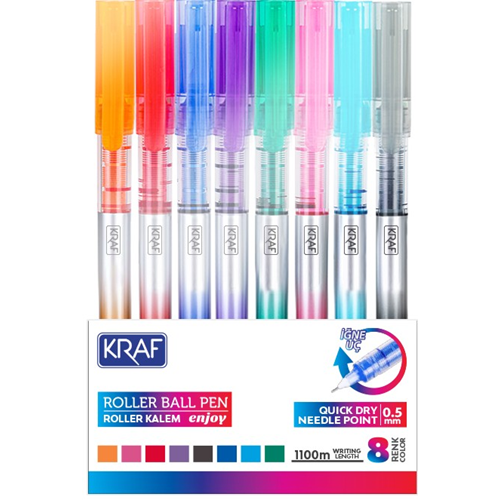 Kraf Roller Kalem Enjoy İğne Uç 0,5mm 299 8 Renk