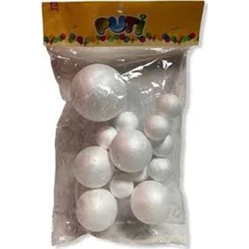 Puti Karışık Köpük Top-6,5cm 1 adet 5cm-4 adet 3cm-8 adet