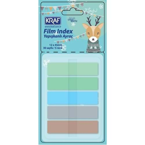 Kraf İndex Film (Pp)12X45Mm Pop-Up 5 Renk X30Yp Pastel 51248-1