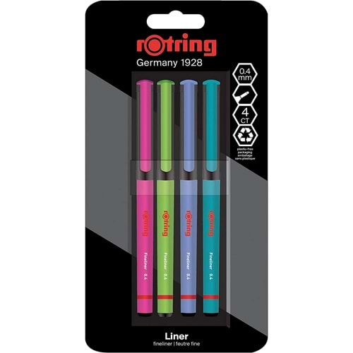 Rotring Fineliner 0.4 Mm 4 Lü Set