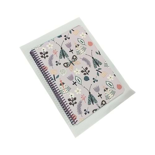 Lizy 17X24 İçi Renkli Spiralli 100 Yaprak Defter