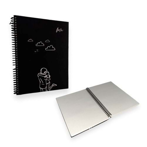 Lilamor Black Book Defter Düz ( Çizgisiz ) 16X22 160 Sayfa