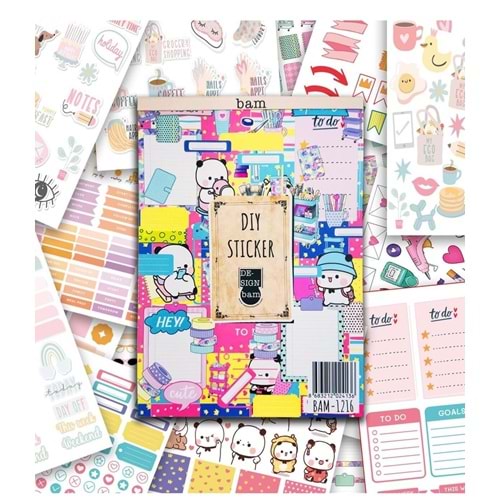 Girl Power My DIY Sticker Book 24 x17 cm 16 Syf Özel Tasarım Rengarenk Sticker Kitabı