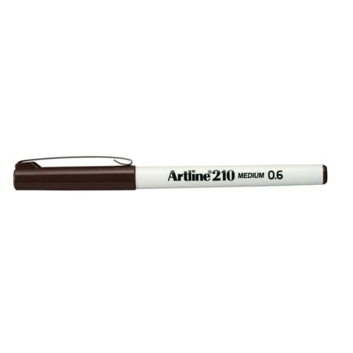 Artline 210N Keçe Uçlu Yazı Kalemi Uç: 0.6 Mm Koyu Kahverengi