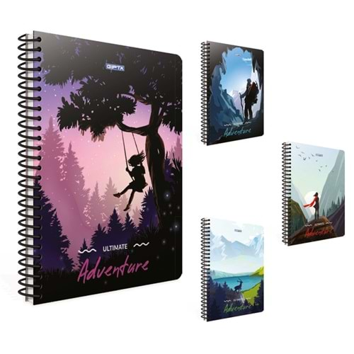 Gıpta Defter Adventure A6 Spiralli Karton Kapak 80 Yp. Kareli 3849