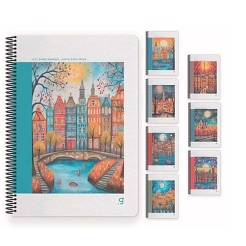 Gıpta Defter Cıty 17X24 Spiralli Sert Kapak 80 Yp. Kareli 7255