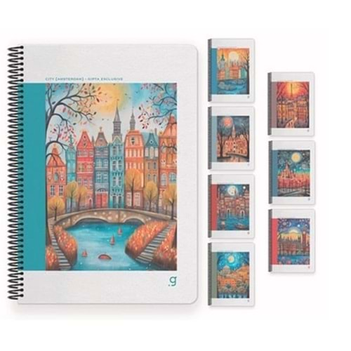 Gıpta Defter Cıty 17X24 Spiralli Sert Kapak 80 Yp. Çizgili 7253