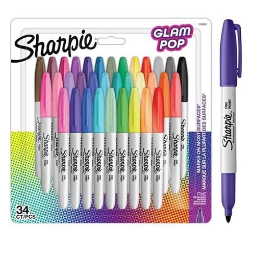 Sharpie Permanent Set Fine 34 Lü Glam Pop 2198891