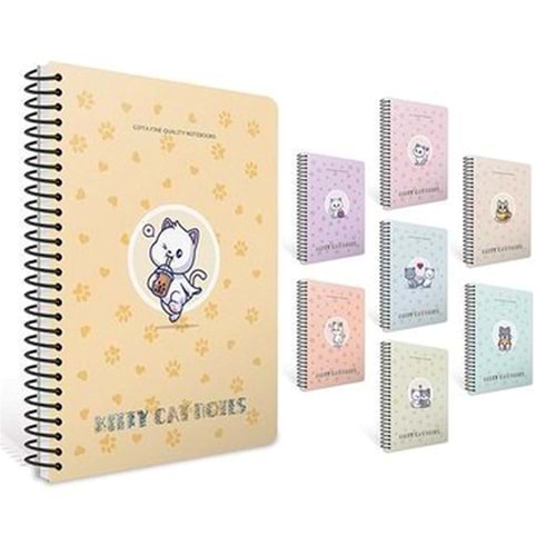 Gipta Defter Kitty Cat A4 Spiralli Pp Kapak 80 Yp. Çizgili 7279