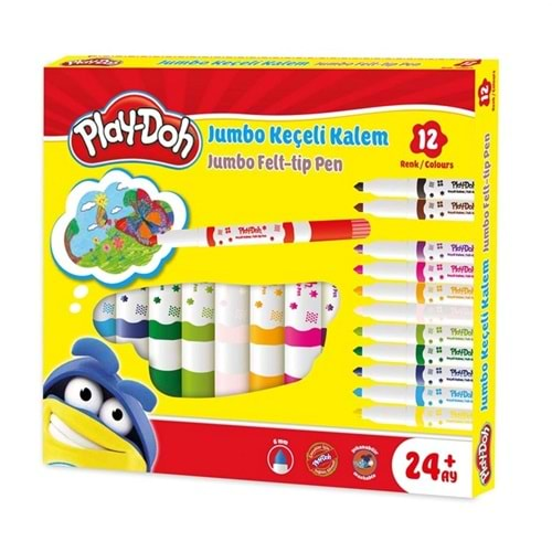 Play-Ke020 Play-Doh Jumbo Kaçeli Kalem 12 Li