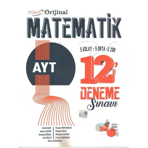 Mikro Orjinal Yks Ayt Deneme 12 Lİ Matematik