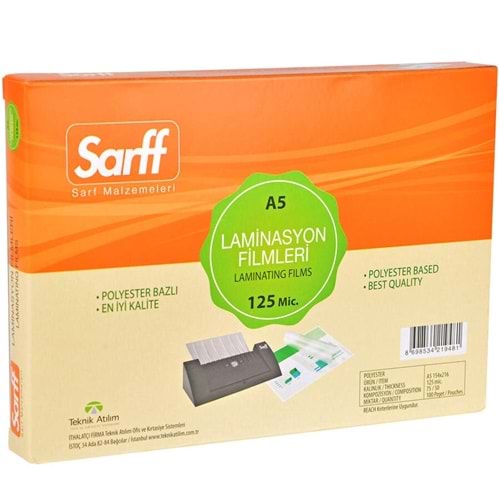 Sarff A-5 Laminasyon 125 Micron 100lü (155x216) 1530917