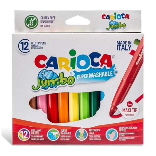 Lino Jumbo Süper Yikanabilir Keçeli Boya Kalemi 12'Li Kar-40569