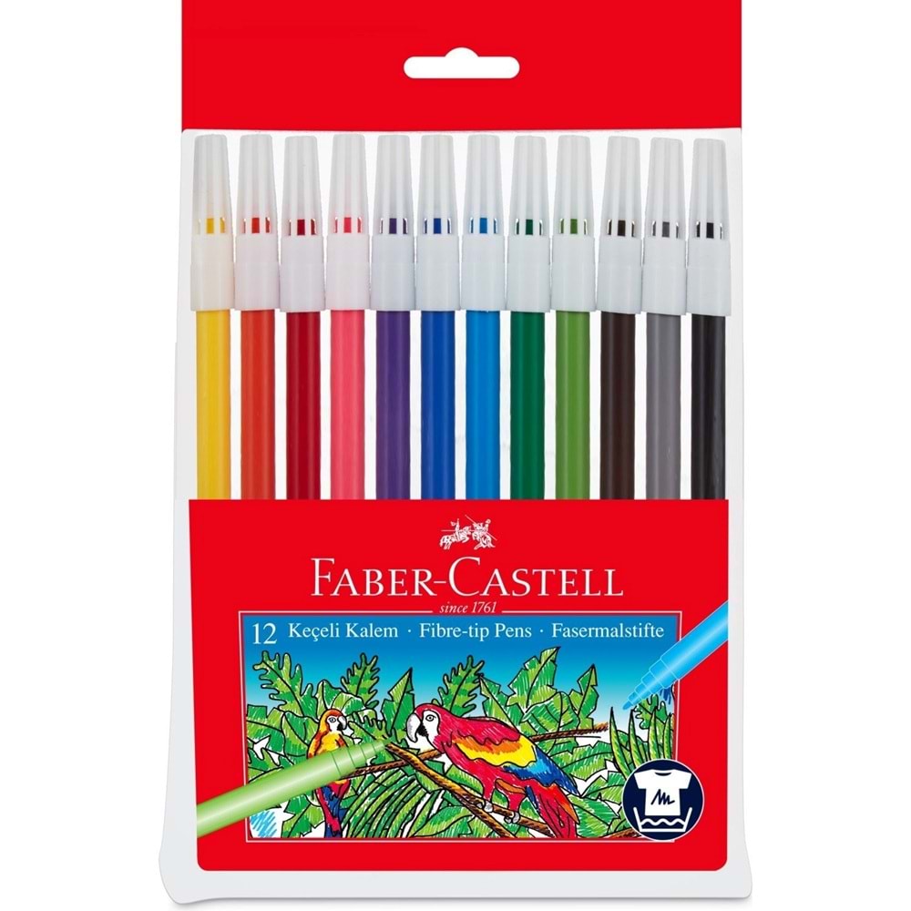 Faber Castell Keçeli Kalem Yıkanabilir 12'Li