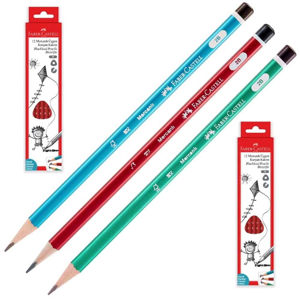 Faber Castell Kurşun Kalem Mercanlı 2B Üçgen