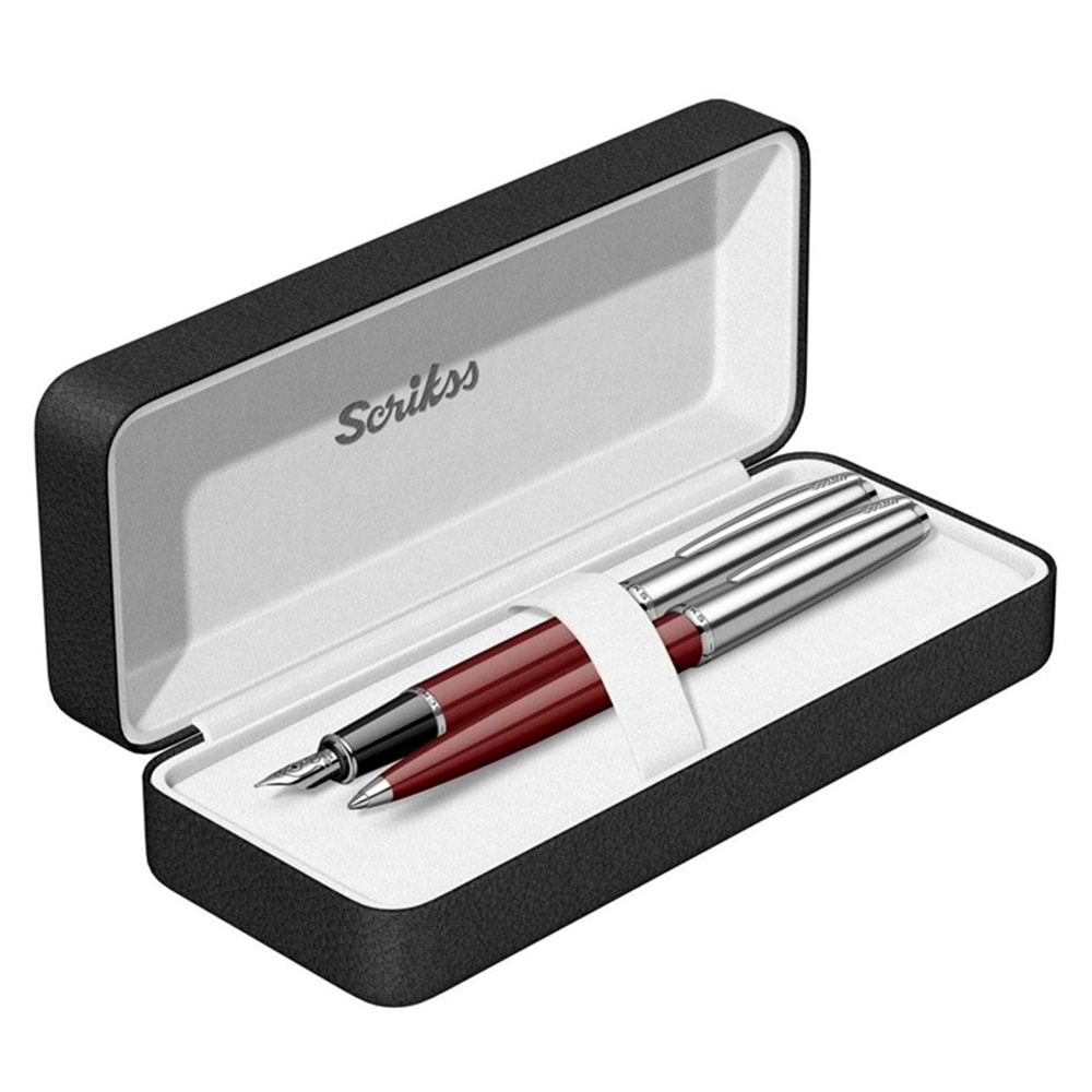 Sckrikss 78 Dolmakalem - Tükenmezkalem İkili Set Bordo